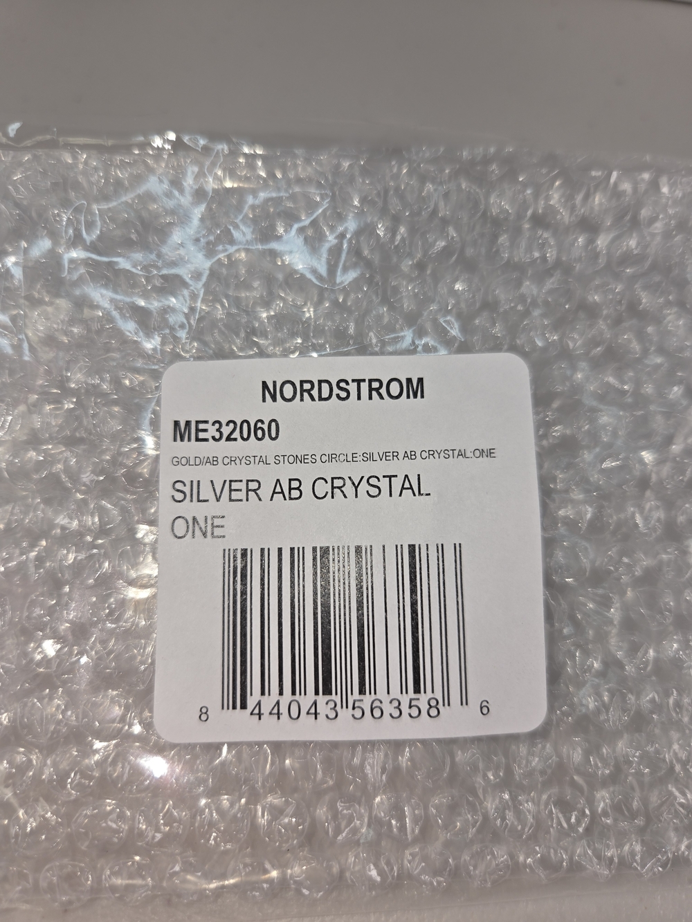 NWT Nordstrom Natashs Silver Iridescent Crystal Hoop Earrings - Picture 4 of 7